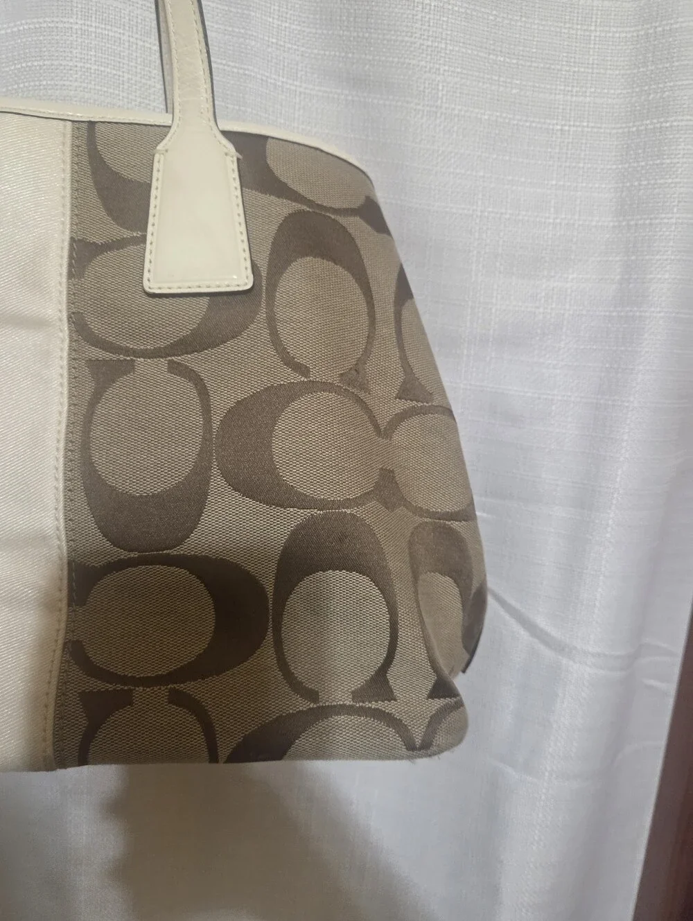 Coach Signature Stripe Framed Tote F13533